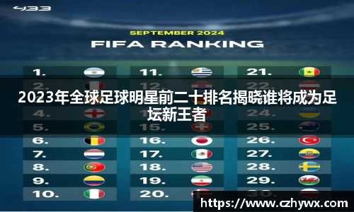 2023年全球足球明星前二十排名揭晓谁将成为足坛新王者